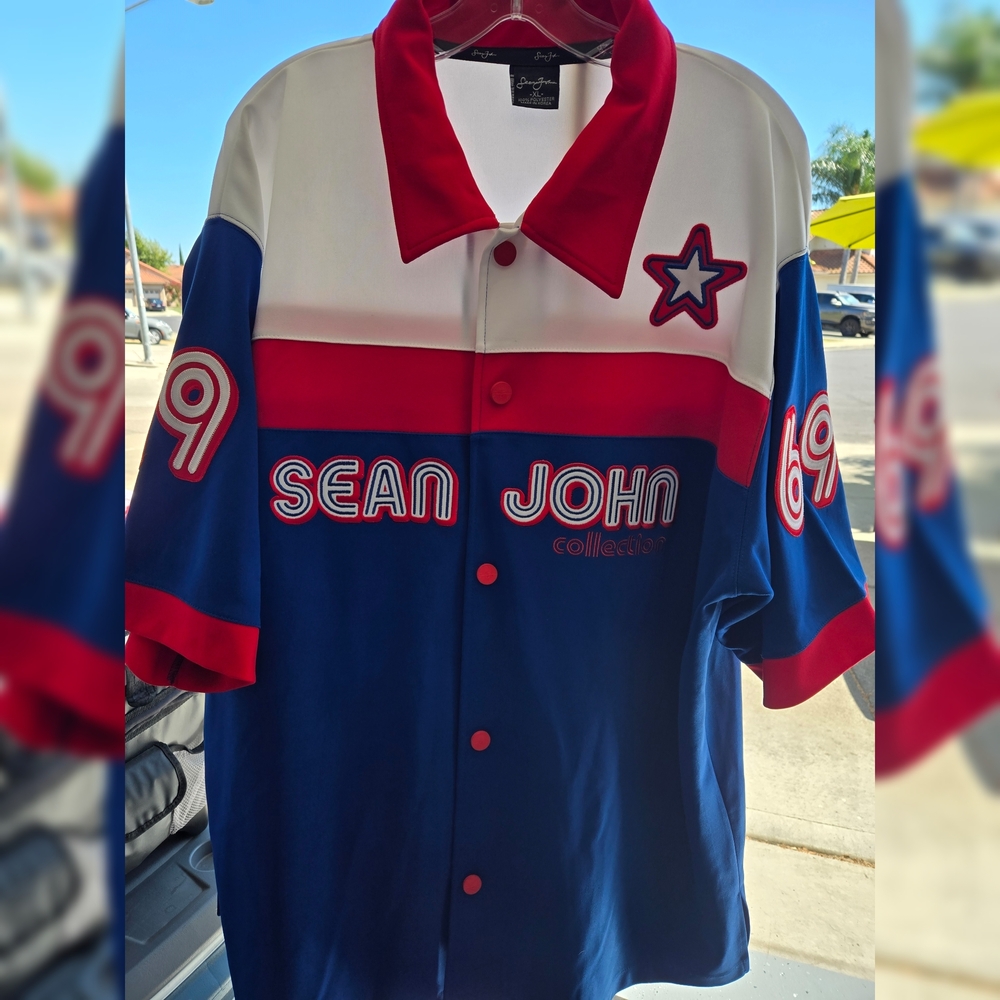 Sean John Men's Tricolor Button Down Shirt